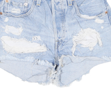 LEVI'S Womens Denim Blue Casual Cut-Off Shorts S W27 Distressed Stylish