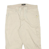 LEE Womens Beige Cotton Blend Cargo Shorts L W31 Casual Relaxed Fit