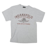 JONES AND MITCHELL Mens Grey Indianapolis Motor Speedway Graphic T-Shirt M Crew