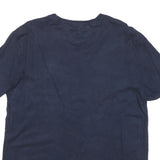 TOMMY HILFIGER Mens Navy Blue White & Red Graphic T-Shirt L Short Sleeve Crew