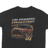 VOLKSWAGEN Mens Black Racing Graphic T-Shirt M Short Sleeve Crew Neck