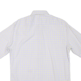 BOSS HUGO BOSS Mens Beige & Blue Check Shirt L Cotton Blend Short Sleeve Casual