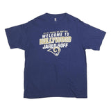NFL Mens Blue Welcome To Hollywood Jared Goff Graphic T-Shirt XL Crew Neck Short