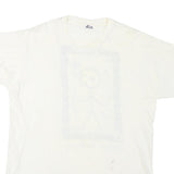 Mens White Graphic T-Shirt XL Short Sleeve Round Neck Shear Artistry Print