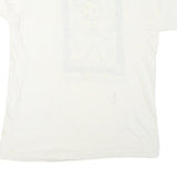 Mens White Graphic T-Shirt XL Short Sleeve Round Neck Shear Artistry Print