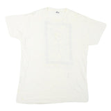 Mens White Graphic T-Shirt XL Short Sleeve Round Neck Shear Artistry Print