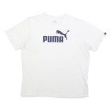 PUMA Mens White Graphic T-Shirt 2XL Short Sleeve Crew Neck Cotton Blend Logo