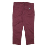 TOMMY HILFIGER Mens Cotton Blend Slim Burgundy Slim Trousers W33 L25 Casual