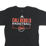ADIDAS Mens Black Cali Rebels Basketball Graphic T-Shirt L Short Sleeve Crew