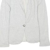 ZARA Womens Light Grey Button Jacket XS Cotton Blend Plain Casual Timeless