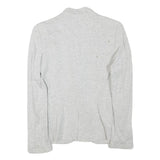 ZARA Womens Light Grey Button Jacket XS Cotton Blend Plain Casual Timeless