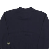 BORT Mens Navy Plain Wool Blend Pullover Jumper 2XL Button Neck Relaxed Fit