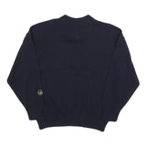BORT Mens Navy Plain Wool Blend Pullover Jumper 2XL Button Neck Relaxed Fit