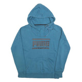 PUMA Womens Blue Hoodie UK 12 Cotton Blend Pullover Casual Sweatshirt