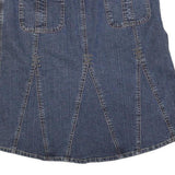 BNG & CO Womens Blue Denim Panelled Midi Cotton Blend Denim Skirt M Patch