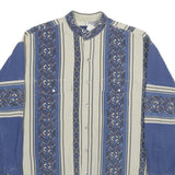 WRANGLER Mens Blue & Cream Pattern Shirt L Cotton Long Sleeve Button Casual