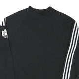 ADIDAS Mens Black Crew Neck XS Cotton Blend Sweatshirt Three Stripes Logo