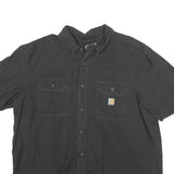 CARHARTT Mens Black Short Sleeve Shirt XL Workwear Casual Cotton