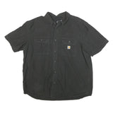 CARHARTT Mens Black Short Sleeve Shirt XL Workwear Casual Cotton