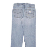 CARHARTT Mens Relaxed Straight Blue Denim Cotton Blend Light W32 L34 Zip Jeans