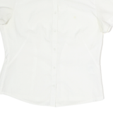 NIKE Womens White Shirt M Cotton Short Sleeve Button Down Casual