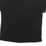 TOMMY HILFIGER Mens Black Cotton Blend Short Sleeve Polo Shirt M Classic Fit