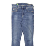 DIESEL Womens Slim Blue Denim Medium Wash Jeans W27 L27 Slim Fit Zip Closure