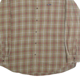 CHAPS Mens Beige & Red Checked Cotton Shirt 2XL Casual Long Sleeve Button-Up
