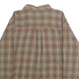 CHAPS Mens Beige & Red Checked Cotton Shirt 2XL Casual Long Sleeve Button-Up