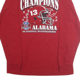 TRI LAKE Mens Red Alabama Football National Champions Long Sleeve Crew Neck