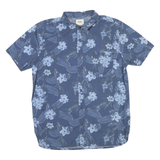 LEVI'S Mens Blue Floral Cotton Blend Shirt XL Casual Summer Button Pocket