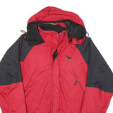 SALEWA Mens Red & Black Outdoor Jacket L Polyester Blend Zip Hooded