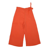 ELISABETTA FRANCHI Womens Orange Woven Polyester Blend Relaxed Wide-Leg Trousers