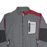 Mens Grey & Burgundy Plain Polyester Blend Zip Jacket XL Lightweight Water