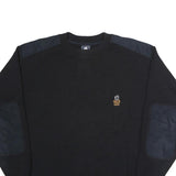 WHITE SAILS Mens Black Cotton Plain Crew Neck Sweater Jumper XL Casual Comfort
