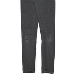 LEVI'S Womens Slim Black Denim Jeans W25 L30 Zip Cotton Blend Casual Stretch