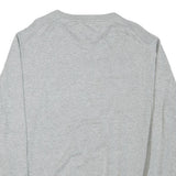 TOMMY HILFIGER Mens Grey Plain Crew Neck Basic Knit 2XL Cotton Blend Jumper