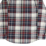 WEATHERPROOF Mens Red Navy & White Checked Shirt M Cotton Blend Casual Long