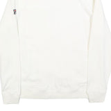 FILA Mens White Cotton Blend Jacket L Zip Plain Casual Sportswear