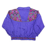 SEQUENCE Womens Purple & Multi Jacket S Polyester Zip Vintage Patterned Light