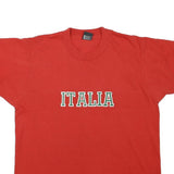 THE BEST Mens Red Italia Graphic T-Shirt XL Short Sleeve Crew Neck Cotton Blend