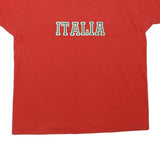 THE BEST Mens Red Italia Graphic T-Shirt XL Short Sleeve Crew Neck Cotton Blend