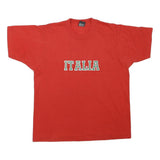 THE BEST Mens Red Italia Graphic T-Shirt XL Short Sleeve Crew Neck Cotton Blend