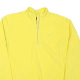 NIKE Mens Yellow Zip Up Jacket L Polyester Blend Plain Sport Activewear