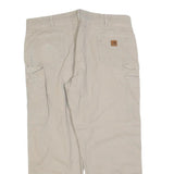 CARHARTT Mens Cotton Blend Beige Loose Straight Trousers W44 L32 Casual Workwear