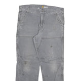 CARHARTT Mens Cotton Blend Grey Relaxed Fit Straight Leg Trousers W36 L32