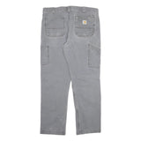 CARHARTT Mens Cotton Blend Grey Relaxed Fit Straight Leg Trousers W36 L32