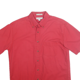JOHN ASHFORD ESSENTIALS Mens Red Cotton Shirt M Button-Down Casual Classic Fit