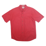 JOHN ASHFORD ESSENTIALS Mens Red Cotton Shirt M Button-Down Casual Classic Fit