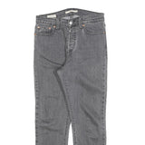 LEVI'S Womens Slim Grey Denim Slim Jeans Cotton Blend W26 L28 Button Closure